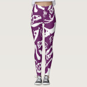 Dinosaur-Botten (Paars) Leggings (Voorkant)