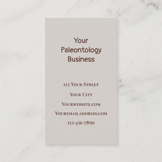 Dinosaur Botten Paleontoloog Prehistorische Design Visitekaartje (Achterkant)
