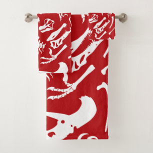 Dinosaur-Botten (rood) Bad Handdoek