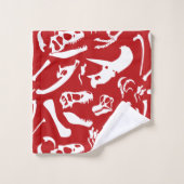 Dinosaur-Botten (rood) Bad Handdoek (Wasdoekje)