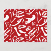 Dinosaur-Botten (rood) Briefkaart (Voorkant)