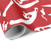 Dinosaur-Botten (rood) Cadeaupapier (Rol Hoek)