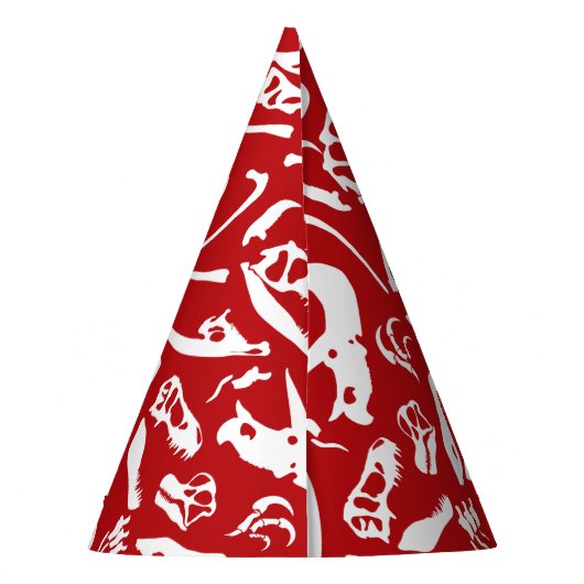 Dinosaur-Botten (rood) Feesthoedjes (Achterkant)