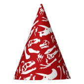 Dinosaur-Botten (rood) Feesthoedjes (Voorkant)