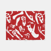 Dinosaur-Botten (rood) Fleece Deken (Voorkant (Horizontaal))