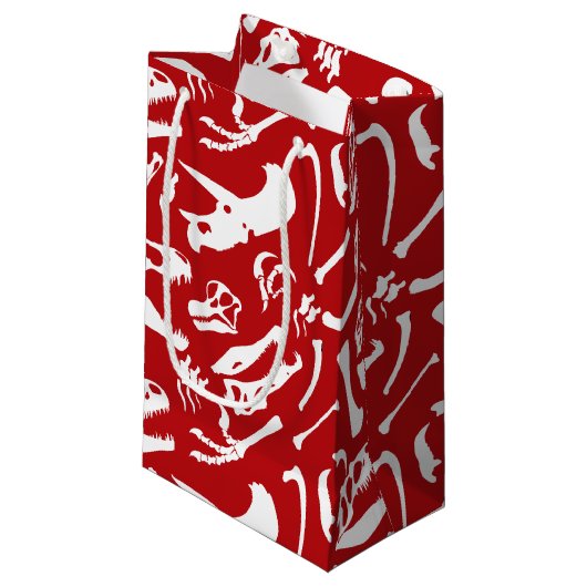 Dinosaur-Botten (rood) Klein Cadeauzakje (Voorkant Gekanteld)