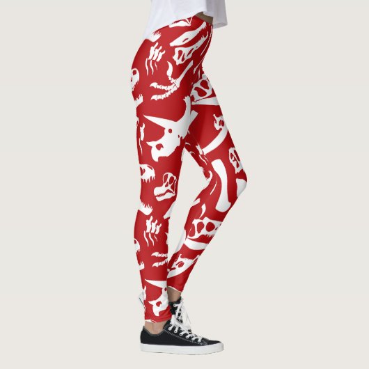 Dinosaur-Botten (rood) Leggings (Rechts)
