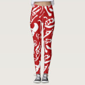 Dinosaur-Botten (rood) Leggings (Voorkant)