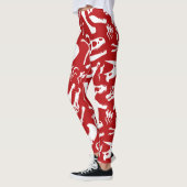 Dinosaur-Botten (rood) Leggings (Links)