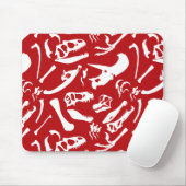 Dinosaur-Botten (rood) Muismat (Met muis)