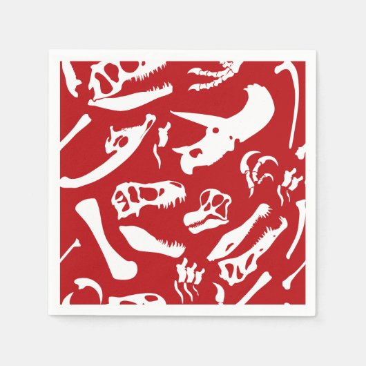 Dinosaur-Botten (rood) Servet (Voorkant)