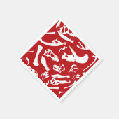Dinosaur-Botten (rood) Servet (Hoek)