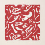 Dinosaur-Botten (rood) Sjaal<br><div class="desc">Rood en wit Dinosaur botten die patroon herhalen! De dinosaurussen in dit ontwerp zijn onder meer: Tyrannosaurus Rex, Allosaurus, Parasaurolophus, Triceratops, Brachiosaurus, Spinosaurus en Velociraptor.</div>