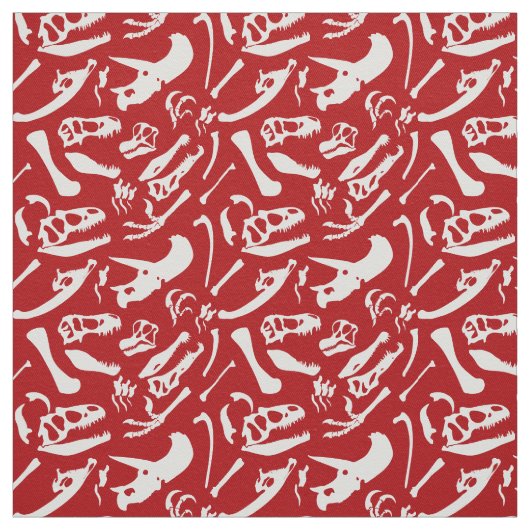 Dinosaur-Botten (rood) Stof (Swatch)