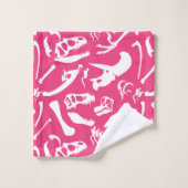 Dinosaur-Botten (roze) Bad Handdoek (Wasdoekje)