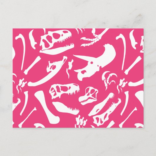 Dinosaur-Botten (roze) Briefkaart (Voorkant)