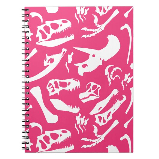 Dinosaur-Botten (roze) Notitieboek (Voorkant)