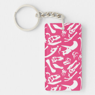 Dinosaur-Botten (roze) Sleutelhanger