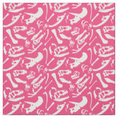 Dinosaur-Botten (roze) Stof (Swatch)