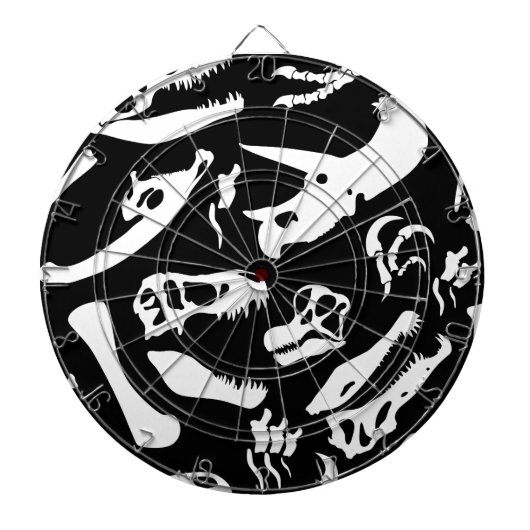Dinosaur-Botten (zwart) Dartbord (Voorkant)