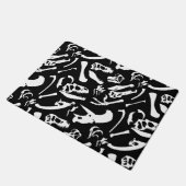 Dinosaur-Botten (zwart) Deurmat (Schuin)