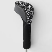 Dinosaur-Botten (zwart en wit) Golfheadcover (Schuin)