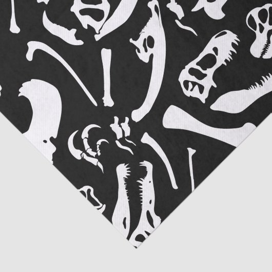 Dinosaur-Botten (zwart en wit) Tissuepapier (Detail)