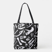 Dinosaur-Botten (zwart en wit) Tote Bag (Achterkant)