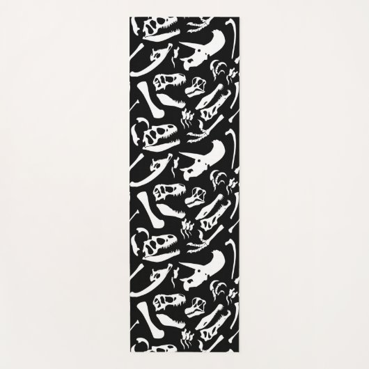 Dinosaur-Botten (zwart en wit) Yogamat (Voorkant)