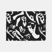 Dinosaur-Botten (zwart) Fleece Deken (Voorkant (Horizontaal))