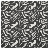 Dinosaur-Botten (zwart) Stof (Swatch)