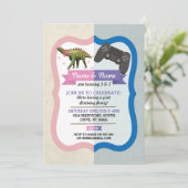 Dinosaur Bow & Gaming Joint Boy Girl Birthday Kaart (Staand voorkant)