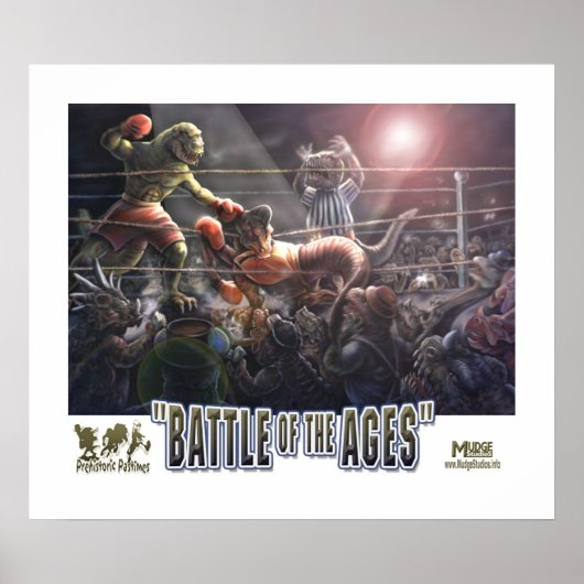 Dinosaur Boxing Match Poster (Voorkant)