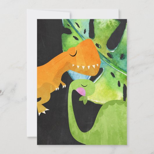 Dinosaur Boy 2nd Birthday Boys Dino Party Kaart (Achterkant)