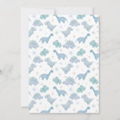 Dinosaur Boy Baby Foto geboorteaankondiging Aankondiging (Achterkant)