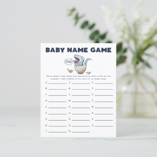 Dinosaur Boy Baby Name Shower Game (Staand voorkant)