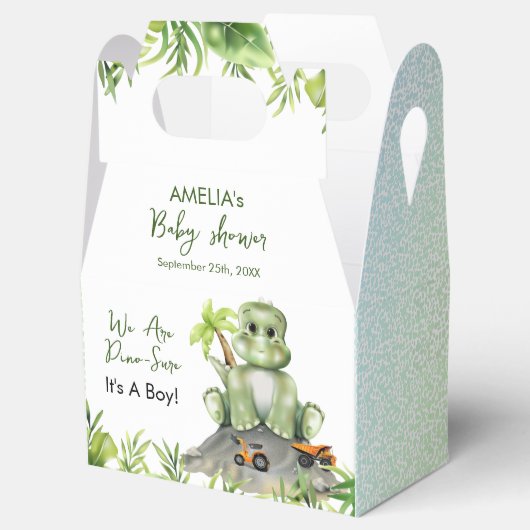 Dinosaur Boy Baby shower Bedankdoosjes (Geopend)