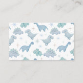 Dinosaur Boy Baby shower Diaper Raffle Ticket Informatiekaartje (Achterkant)