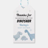 Dinosaur Boy Baby shower Favor Cadeaulabel (Voorkant)
