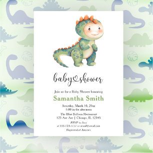 Dinosaur Boy Baby shower Kaart