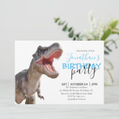 Dinosaur Boy BIRTHDAY Aankondiging (Staand voorkant)