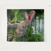Dinosaur Boy BIRTHDAY Backdrop Wandkleed (Voorkant (horizontaal))