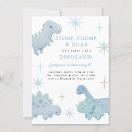 Dinosaur Boy Birthday Party Invitation Kaart