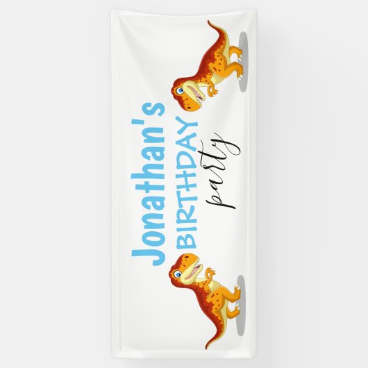 Dinosaur Boy Blue Banner (Verticaal)