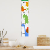 Dinosaur Boy Dino Growth Chart Persoonlijk Poster (Keuken)