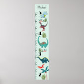 Dinosaur Boy Dino Growth Chart Persoonlijk Poster (Voorkant)