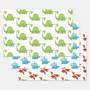 Dinosaur Boy Dino Trex Birthday Baby shower Inpakpapier Vel