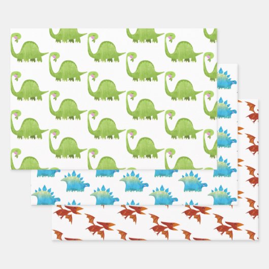 Dinosaur Boy Dino Trex Birthday Baby shower Inpakpapier Vel (Set)
