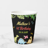 Dinosaur Boy eerste verjaardagsfeestje Papieren Bekers (Voorkant)