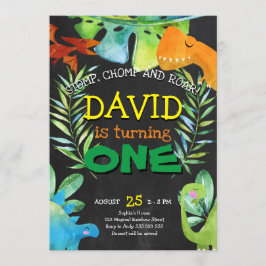 Dinosaur Boy First Birthday 1st Dino Party Kaart